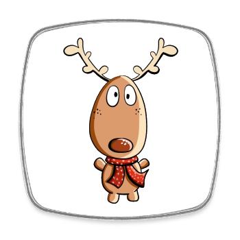 Das süße Weihnachts Rentier - Rentiere - Geschenk - Viereckiger Kühlschrankmagnet - Weiß - Vorne