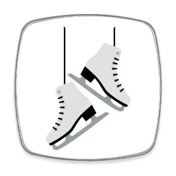 Skating woman - Square fridge magnet - white - Front