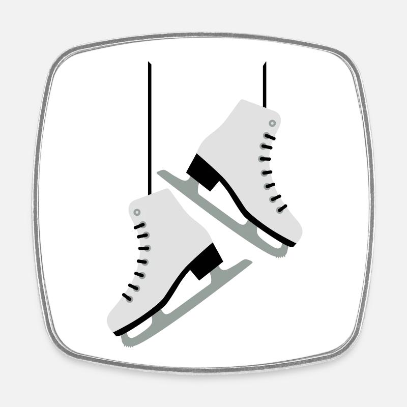 Skating woman - Square fridge magnet - white