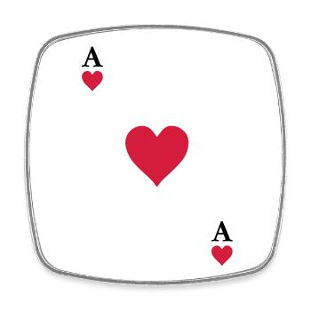 As de coeur - Magnet carré - blanc - Devant