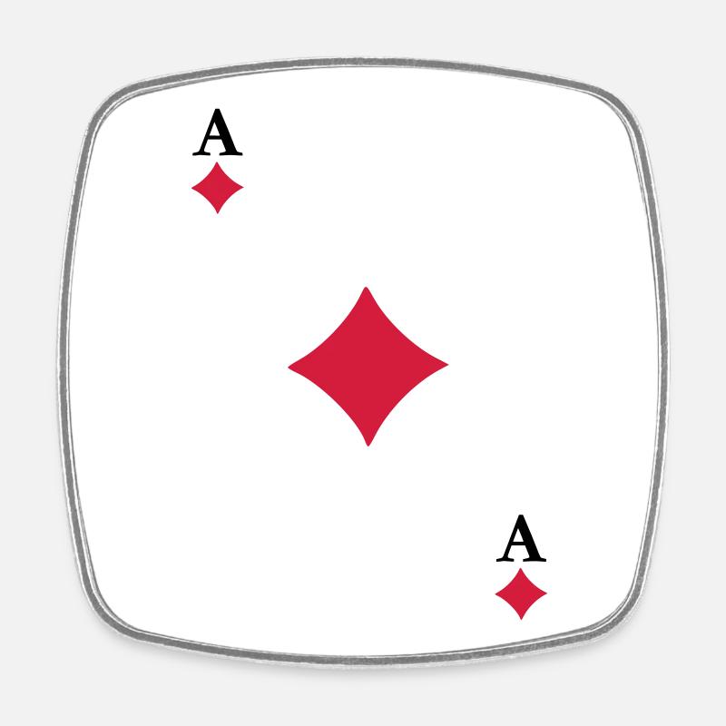 Ace of Diamonds - Square fridge magnet - white