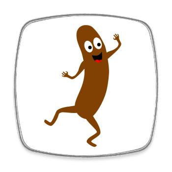 Humorvolle tanzende Bratwurst - Viereckiger Kühlschrankmagnet - Weiß - Vorne