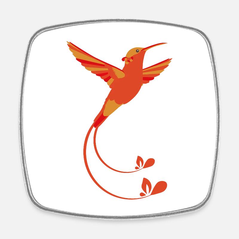 Couleurs de feu colibri - Magnet carré - blanc