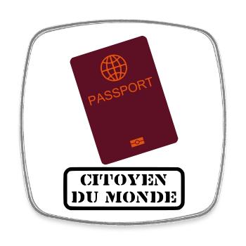 Citizen of the world - Square fridge magnet - white - Front