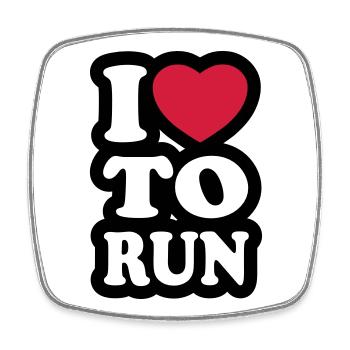 I love to run - Ich liebe es zu laufen - Viereckiger Kühlschrankmagnet - Weiß - Vorne