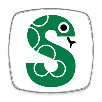 Letter s - Viereckiger Kühlschrankmagnet - Weiß - Vorne