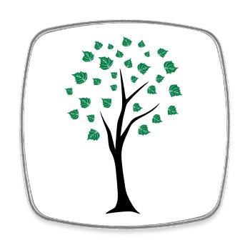 tree - Square fridge magnet - white - Front