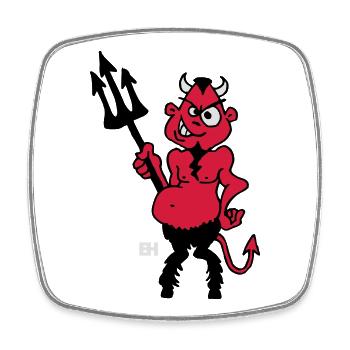 Fat red devil - Square fridge magnet - white - Front