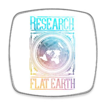 Research Flat Earth - Square fridge magnet - white - Front