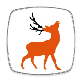 deer - Square fridge magnet - white - Front
