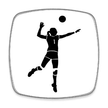 volleyball - Magnet carré - blanc - Devant