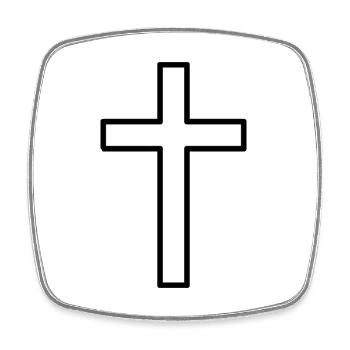 Kreuz Jesus Gott Religion Zeichnung Kruzifix Tod - Viereckiger Kühlschrankmagnet - Weiß - Vorne