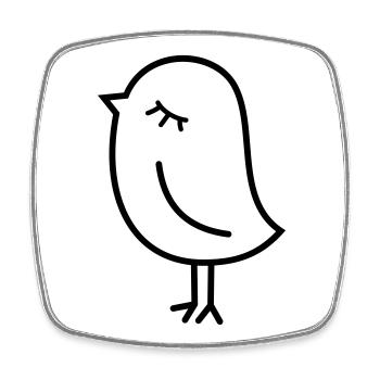 Spatz Vogel – Piepmatz Küken Tweet Vögelchen - Viereckiger Kühlschrankmagnet - Weiß - Vorne