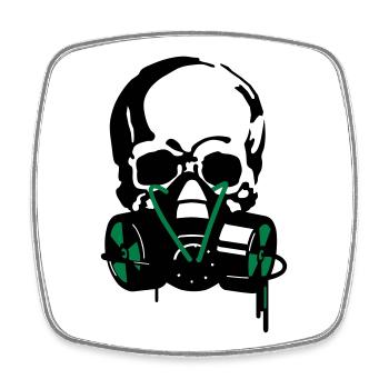 skull mask - Square fridge magnet - white - Front