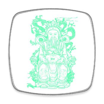 Buddha figure - Square fridge magnet - white - Front