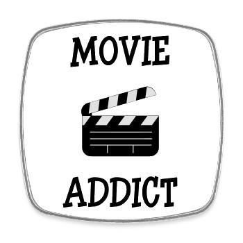 Movie Addict - Square fridge magnet - white - Front