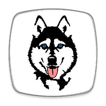 Husky - Square fridge magnet - white - Front