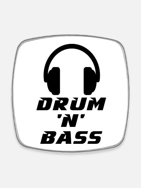 Drum 'n' Bass Music - Square fridge magnet - white