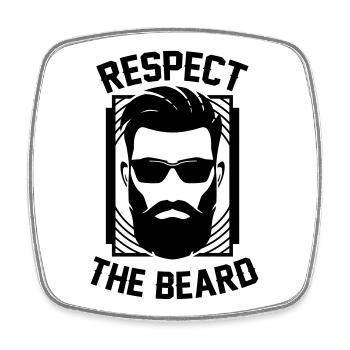 Respecter Le roi barbe respecte Barde - Magnet carré - blanc - Devant