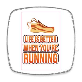 Life is Better When You're Running - Square fridge magnet - white - Front