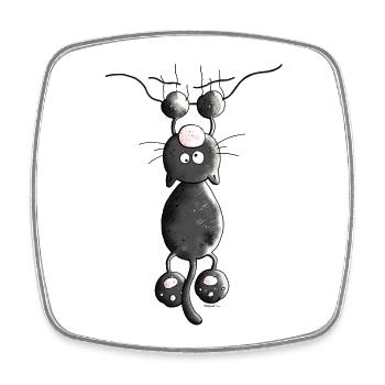 Kratzbürstige Katze - Katzen - Viereckiger Kühlschrankmagnet - Weiß - Vorne