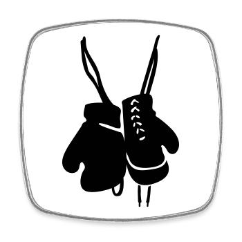 Boxhandschuhe - Viereckiger Kühlschrankmagnet - Weiß - Vorne
