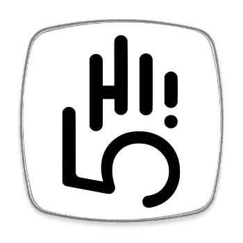 HI5 hi five - Square fridge magnet - white - Front