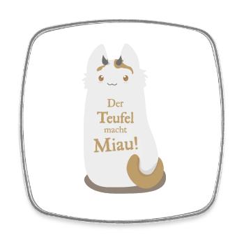 Miau - Viereckiger Kühlschrankmagnet - Weiß - Vorne