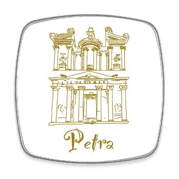 Jordanien Felsenstadt Petra, Handzeichnung - Viereckiger Kühlschrankmagnet - Weiß - Vorne