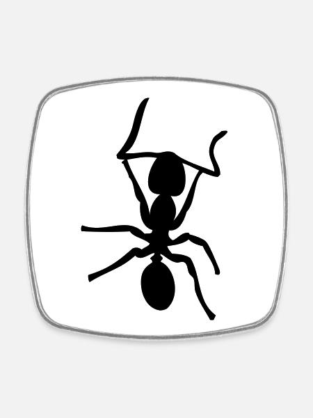 Fourmis - Insectes - Fourmis - Magnet carré - blanc