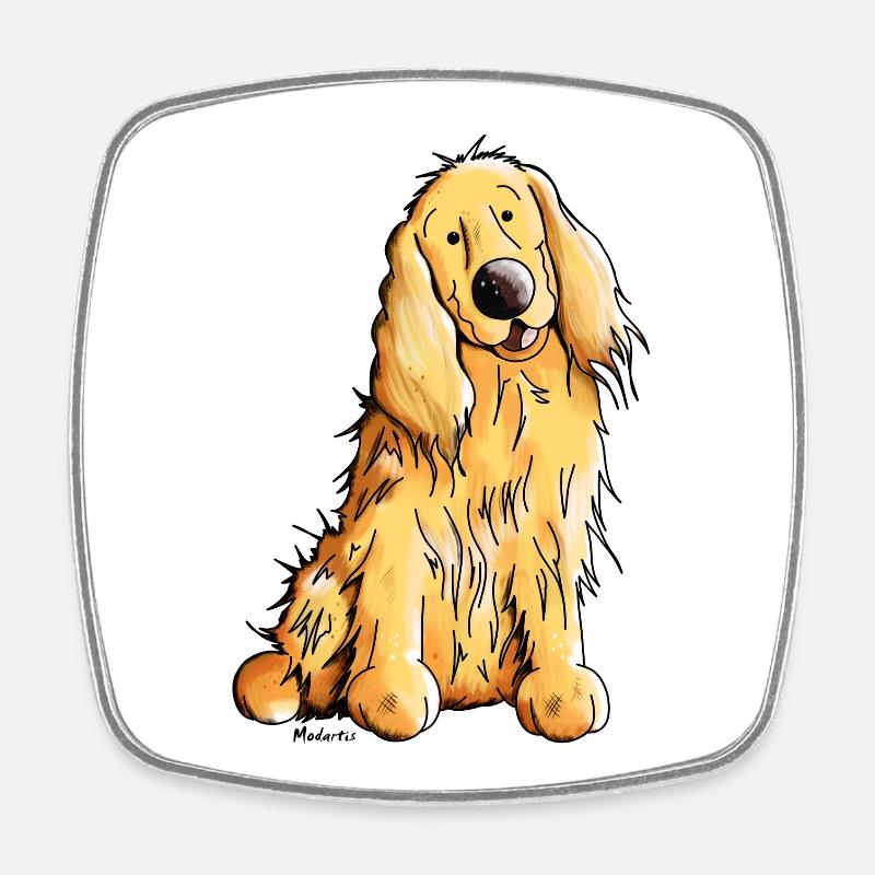 Happy Cocker Spaniel - Viereckiger Kühlschrankmagnet - Weiß
