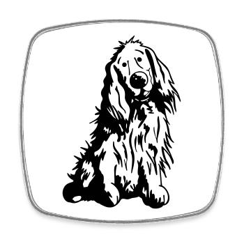 Verträumter Cocker Spaniel - Viereckiger Kühlschrankmagnet - Weiß - Vorne