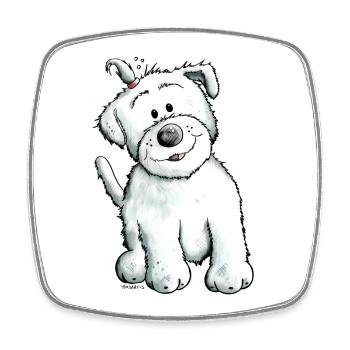 Cute Malteser - Square fridge magnet - white - Front