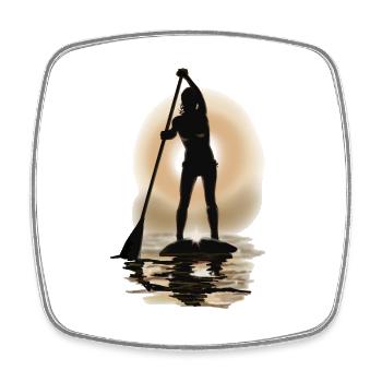 paddle boarding - Square fridge magnet - white - Front