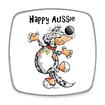 Arian der Australian Shepherd - Viereckiger Kühlschrankmagnet - Weiß - Vorne