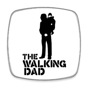 the walking dad - Viereckiger Kühlschrankmagnet - Weiß - Vorne