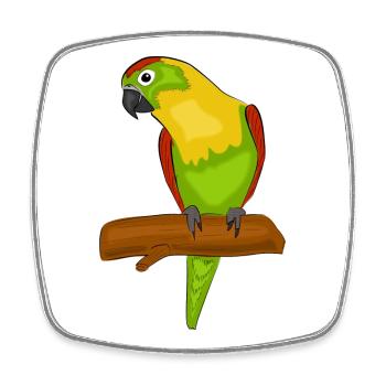 Papagei Vogel Exotisch Bunt - Viereckiger Kühlschrankmagnet - Weiß - Vorne