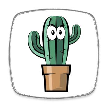 comic kaktus symbol geschenkidee comic fun cactus - Viereckiger Kühlschrankmagnet - Weiß - Vorne