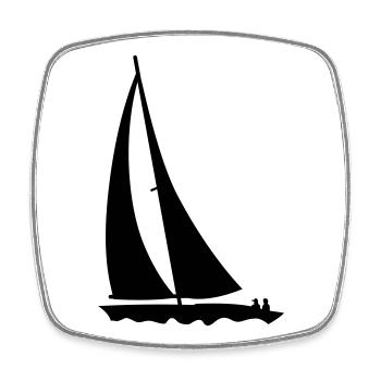 voile - Magnet carré - blanc - Devant