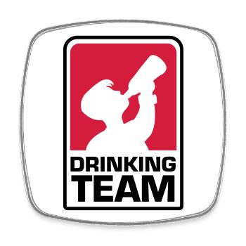 party logo drinking team - Viereckiger Kühlschrankmagnet - Weiß - Vorne