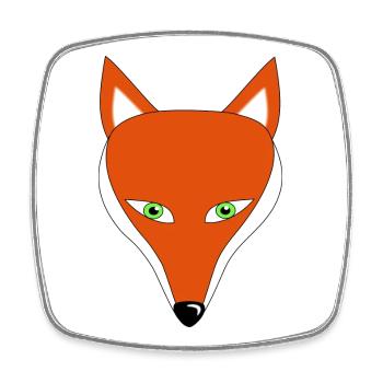 fuchs augen tier - Viereckiger Kühlschrankmagnet - Weiß - Vorne