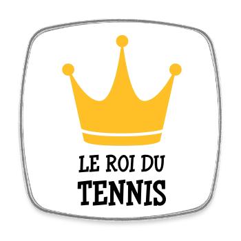 Tennis - Sport - Ball - Player - Game - Sportsman - Magnet carré - blanc - Devant