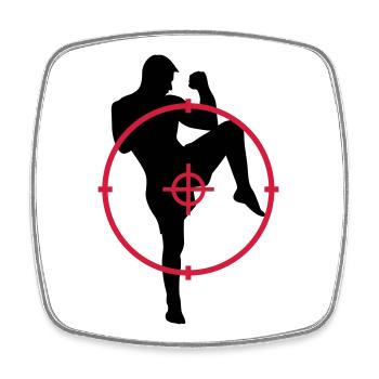 Kickboxen / Kickboxing / Kickboxer / Kick Boxing - Viereckiger Kühlschrankmagnet - Weiß - Vorne
