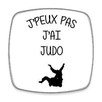 Judo / Judoka / Judokate / Fight / Fighter / Sport - Magnet carré - blanc - Devant
