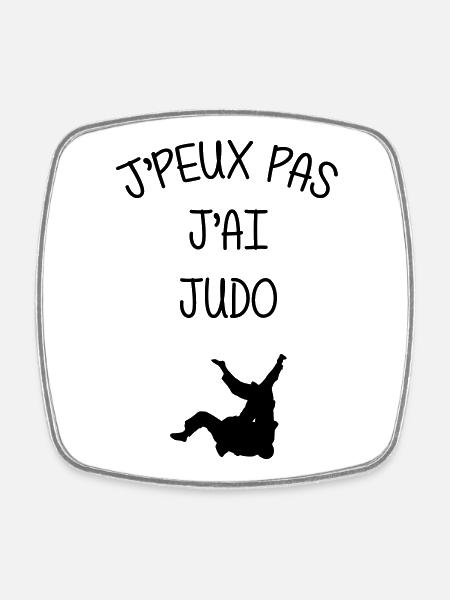 Judo / Judoka / Judokate / Fight / Fighter / Sport - Magnet carré - blanc