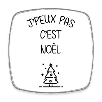Noël / Père Noël / Sapin / noel / Famille - Magnet carré - blanc - Devant