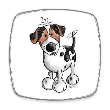 Cute Jack Russell Terrier - Square fridge magnet - white - Front