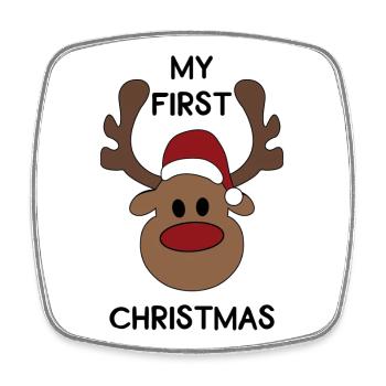 first christmas - Viereckiger Kühlschrankmagnet - Weiß - Vorne