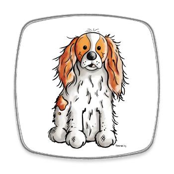 Cavalier King Charles Spaniel - Square fridge magnet - white - Front
