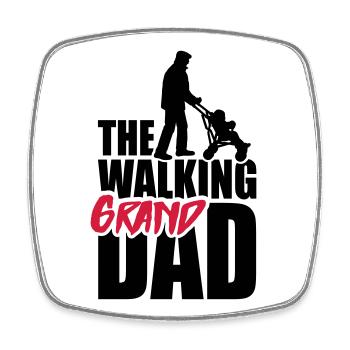 The walking (grand) dad - grandad - Magnet carré - blanc - Devant